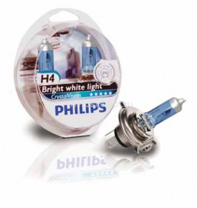 Автолампа H4 12V 60/55W (P43t-38) Crystal Vision 4300K (2шт+2шт W5W) 12342CVSM PHILIPS