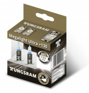 Автолампа H1 12V- 55W (P14,5s) Megalight Ultra +130 (2шт.) Tungsram