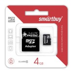 Карта памяти MicroSDHC  4 Gb class 10 SmartBuy