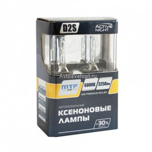 Ксеноновая лампа D2S 6000K ACTIVE NIGHT +30% (3250lm) 35W (2шт.) AS6D2S MTF