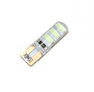 Лампа светодиодная Т10 (W2,1-9,5d) белая, 6 SMD 5730 диодов, СИЛИКОН (б/цокольная) 12v Лампа светодиодная Т10 (W2,1-9,5d) белая, 6 SMD 5730 диодов, СИЛИКОН (б/цокольная) 12v