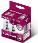 Автолампа HB4 12V- 51W (P22d) Megalight Ultra +90 ( 2шт.) Tungsram